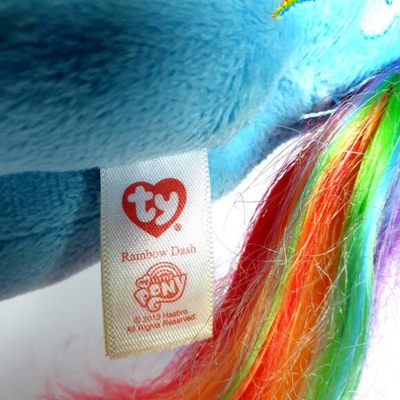 Ty My Little Pony Rainbow Dash Plush Toy 7.5" Stuffed Animal MLP 2015 Embroider - Picture 5 of 6